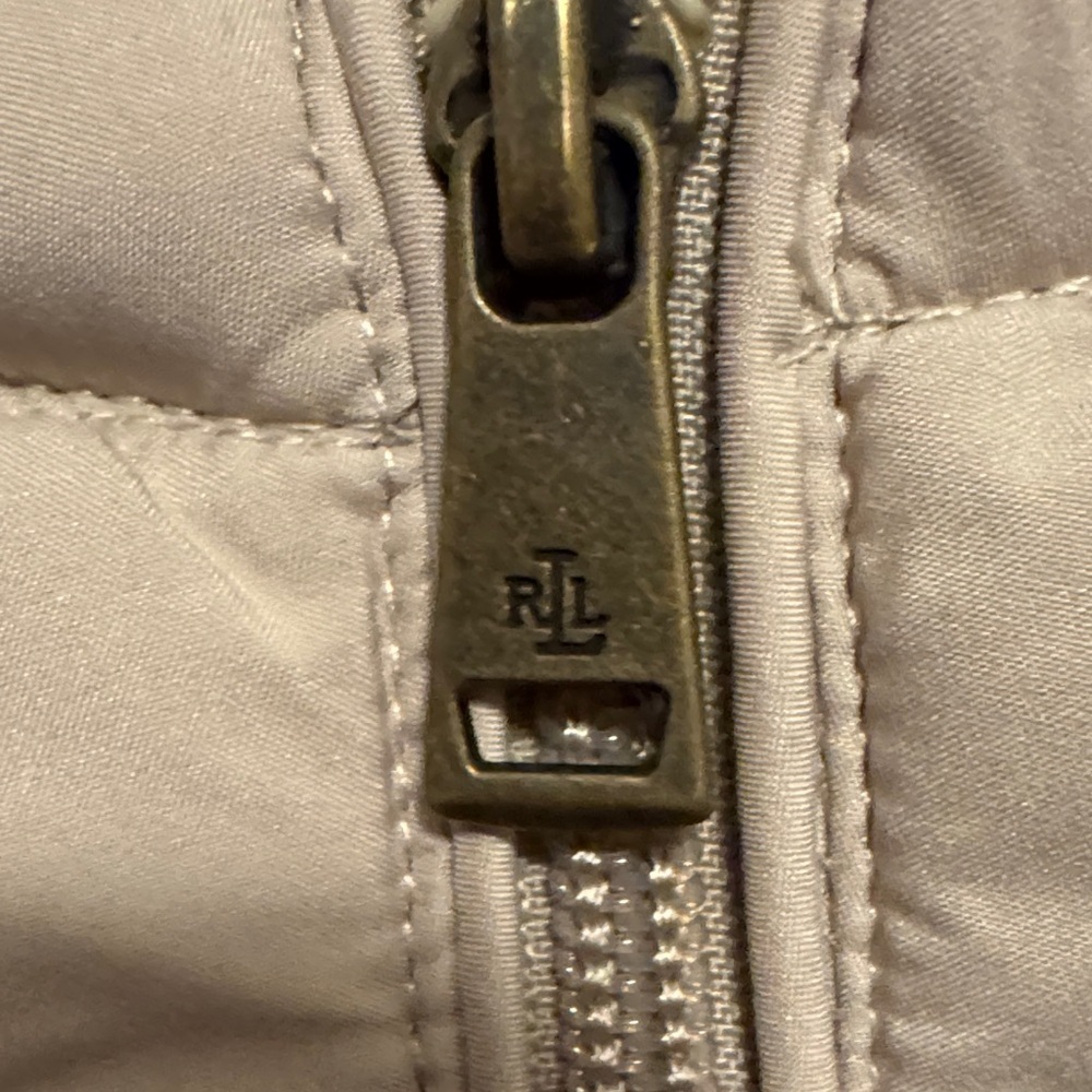 Ralph Lauren Light Beige Hooded Puffer Jacket, Women Size Large - Picture 6 of 11